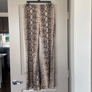 Zara snake print flare pants